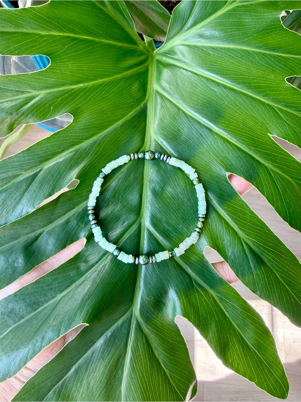 Green Aventurine & Hematite bracelet (one)